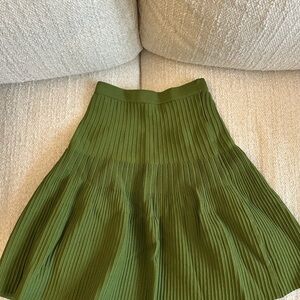 Vintage Green Pleated Knit Skirt - XS